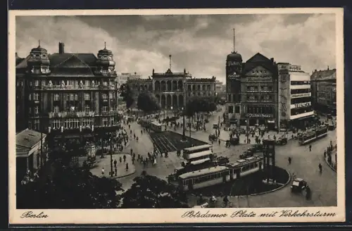 AK Berlin-Tiergarten, Strassenbahn am Potsdamer Platz