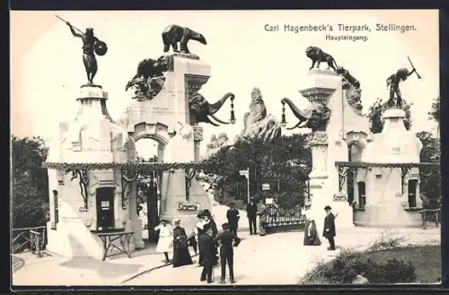 AK Hamburg-Stellingen, Haupteingang zu Carl Hagenbecks Tierpark