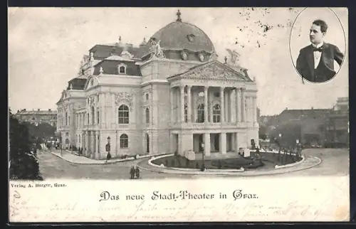 AK Graz, Neues Stadt-Theater, Porträt