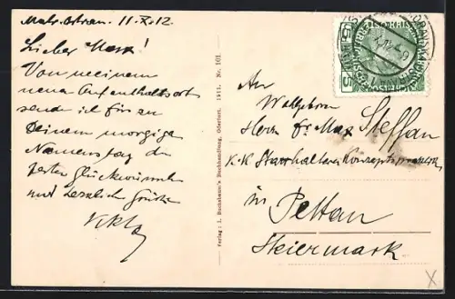AK Mährisch Ostrau, Ansicht vom Stadttheater