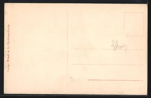 AK Locarno, Frau mit Kind in einem Boot