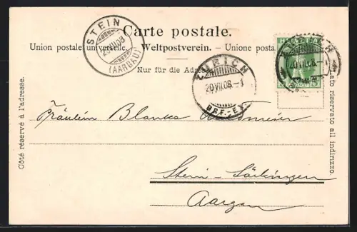 AK Zürich, Turnerstatue am Alpenquai, um 1900