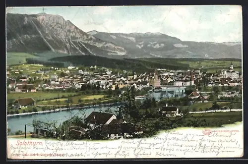 AK Solothurn, Ortsansicht mit Bergkulisse