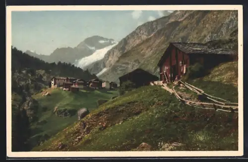 AK Zermatt, Häuser in Zmutt