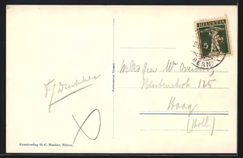 AK Brienz, Uferpartie mit Kirche