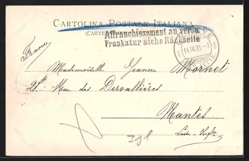 AK Gandria, Blick auf eine Felspartie am Luganosee