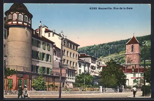 AK Neuveville, Rue de la Gare