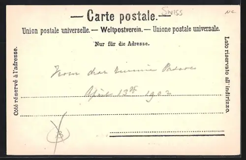 AK Vevey, Ortspartie an der Kirche