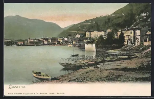 AK Locarno, Boote am See-Ufer