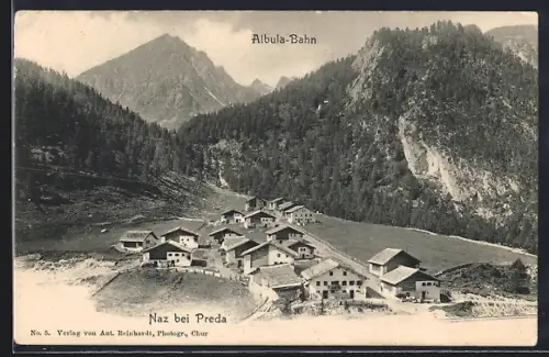 AK Naz bei Preda, Blick auf das Dorf an der Albula-Bahn