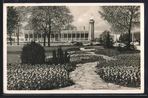 AK Essen, Reichsgartenschau 1938, Der Grosse Blumenhof