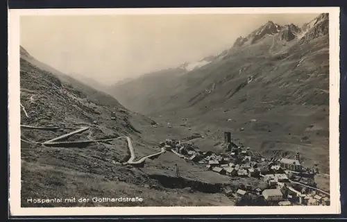 AK Hospental, Ortsansicht mit Gotthardstrasse