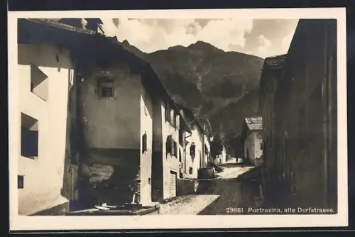 AK Pontresina, alte Dorfstrasse