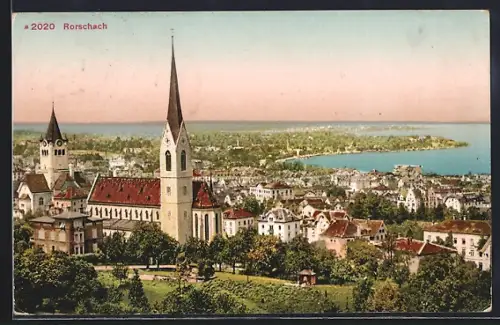 AK Rorschach, Teilansicht mit Kirche
