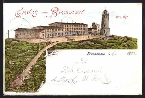 Lithographie Brocken, Brocken-Hotel