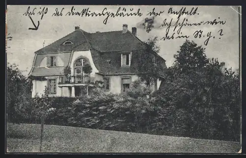 AK Sasbach / Achern, Lenderische Lehranstalt vom Nachbargarten