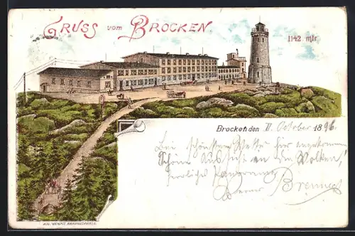 Lithographie Brocken, Brocken-Hotel