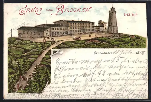 Lithographie Brocken, Panorama