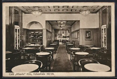 AK Köln, Innenansicht Cafe Atlantic Hohestrasse 152 /154