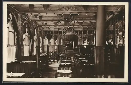 AK Nürnberg, Speisesaal des Hotels Wittelsbach