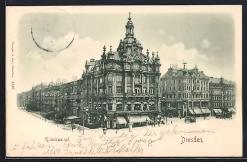 AK Dresden, Partie am Grand-Restaurant Kaiserpalast