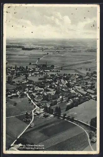 AK Fridolfing /Oberbayern, Gesamtansicht vom Flugzeug aus
