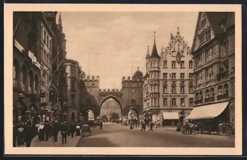 AK München, Neuhauserstrasse, Karlstor und Hotel Deutscher Hof