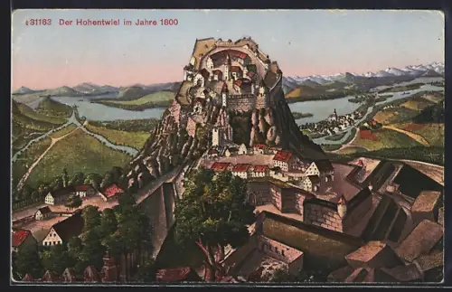 AK Hohentwiel, Festung Hohentwiel im Jahre 1800