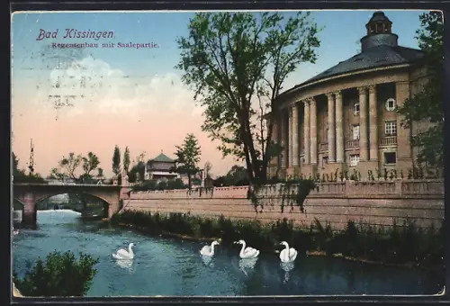 AK Bad Kissingen, Regentenbau, Saalepartie