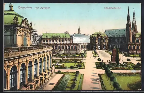 AK Dresden, Kgl. Zwinger, Sophienkirche