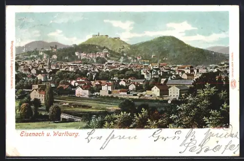 AK Eisenach, Wartburg, Stadtansicht
