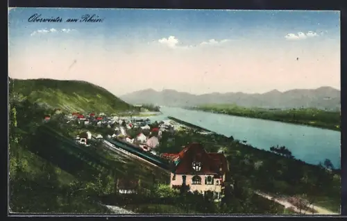 AK Oberwinter am Rhein, Ortsansicht, Rheinansicht