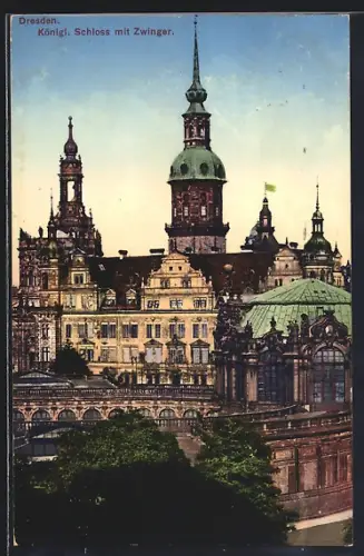 AK Dresden, Königl. Schloss mit Zwinger