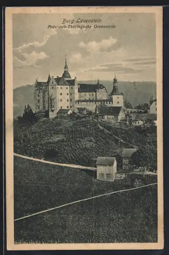 AK Lauenstein / Ludwigsstadt, Burg Lauenstein, Fränkisch-Thüringische Grenzwarte