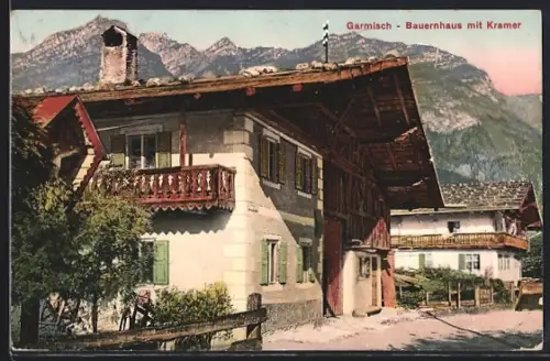 AK Garmisch, Bauernhaus mit Kramer