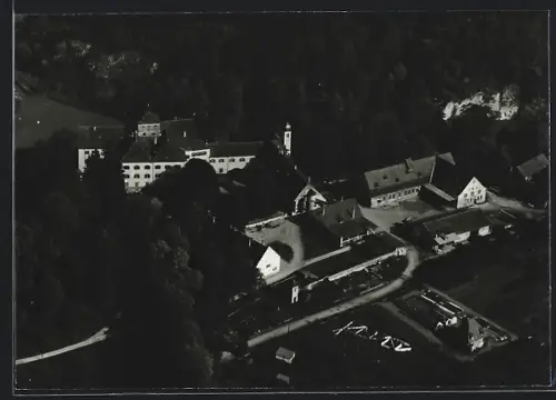 AK Langenstein / Eigeltingen, Luftbild Schlossanlage und Umgebung