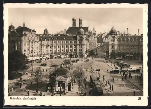 AK München, Karlsplatz mit Strassenbahn
