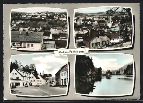 AK Fechingen, Ortsansichten, Strassen, Weiher