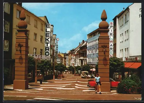 AK Pirmasens /Pfalz, Fussgängerzone, Hauptstrasse, Elektrogeschäft, Spielwarenhandlung