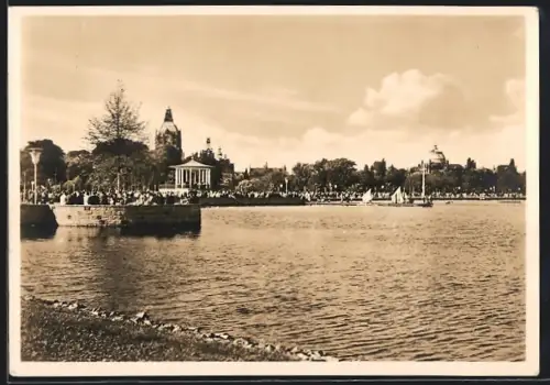 AK Hannover, Maschsee, Rathaus, Provinzial-Museum