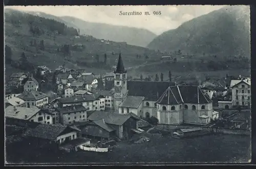 AK Sarentino, Teilansicht mit Kirche