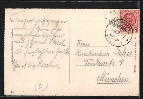 AK Sarentino, Teilansicht mit Kirche