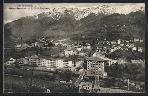 AK Perosa Argentina, Veduta generale ed il Monte Bocciarda