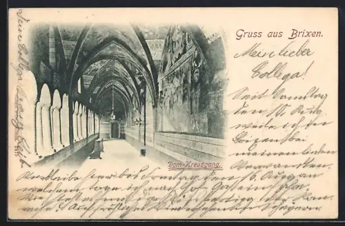 AK Brixen, Partie im Dom-Kreuzgang
