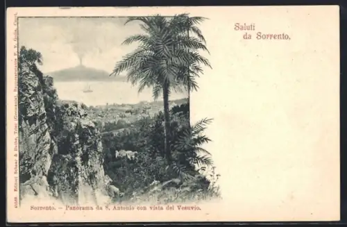 AK Sorrento, Panorama da S. Antonio con vista del Vesuvio