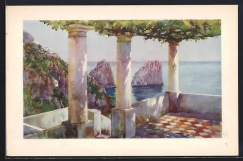 Künstler-AK Capri, I Faraglioui