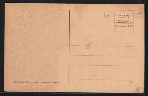 AK Napoli, Piazza Stazione e Monumento a Garibaldi