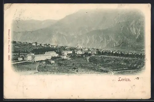 AK Levico, Panorama mit Bergen