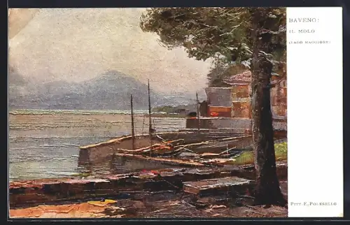 Künstler-AK Baveno /Lago Maggiore, Molo