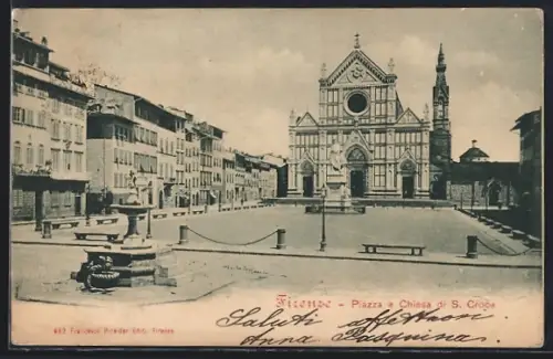 AK Firenze, Piazza e Chiesa di S. Croce